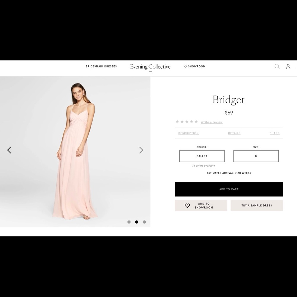 Evening Collective Bridget Bridesmaid dress Ballet